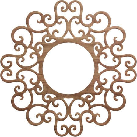 EKENA MILLWORK Reims Wood Fretwork Pierced Ceiling Medallion, Walnut, 24"OD x 9 1/8"ID x 1/4"T CMWP24X24X0250REWA